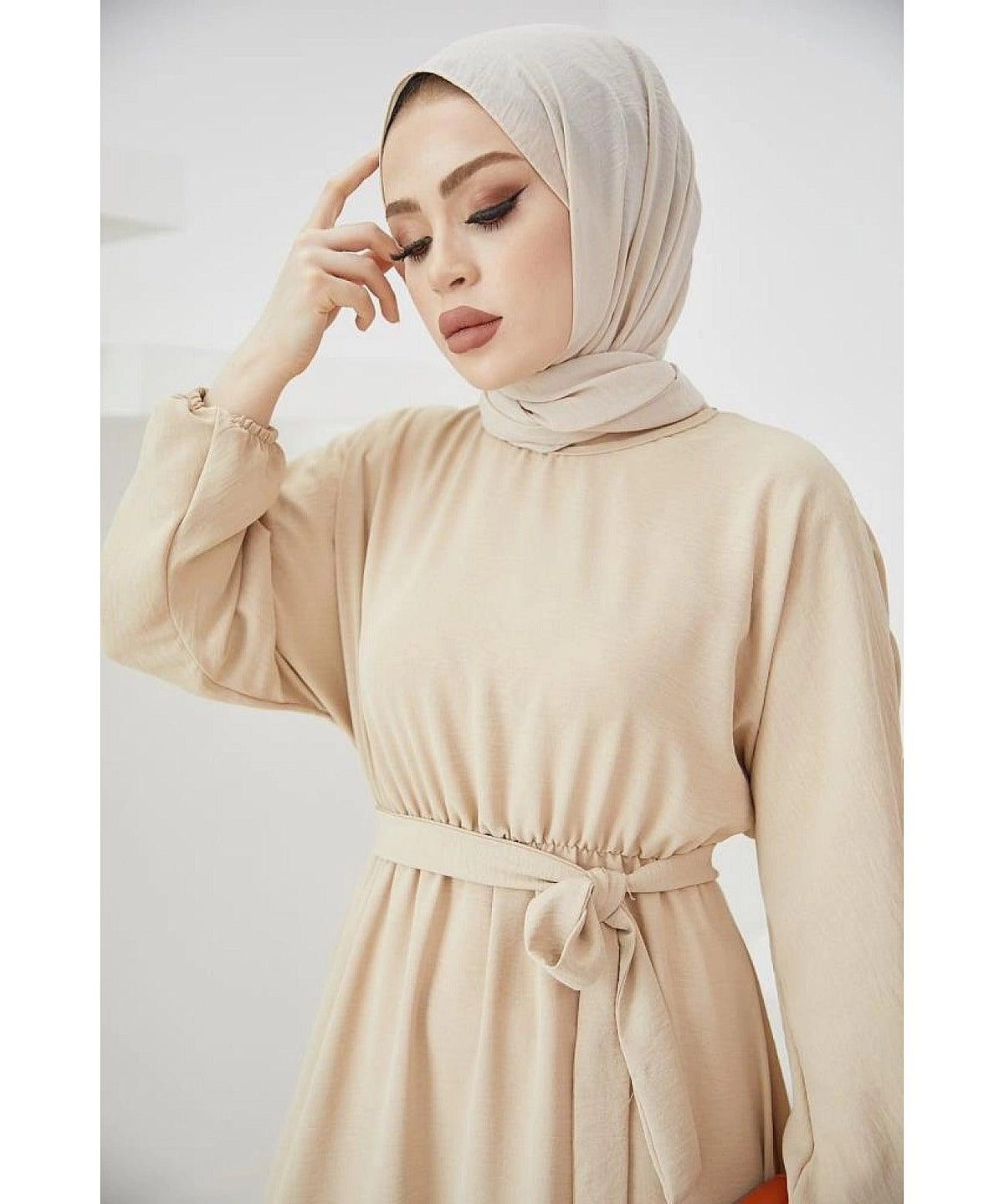 Long Turkish Eid Belt Abaya Dress for Women