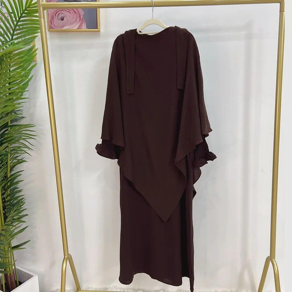 On sale - 2 Piece Long Triangle Jilbab - 15 Colours - Free