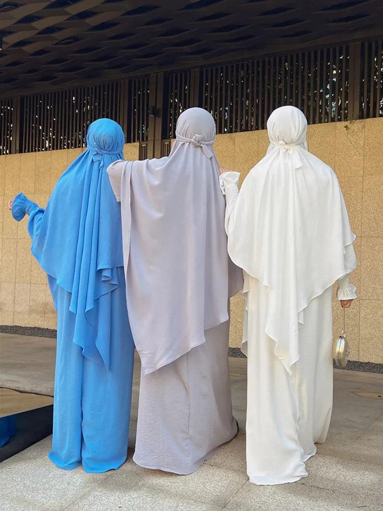On sale - 2 Piece Long Triangle Jilbab - 15 Colours - Free