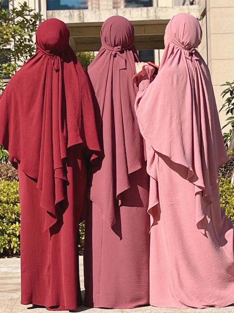On sale - 2 Piece Long Triangle Jilbab - 15 Colours - Free