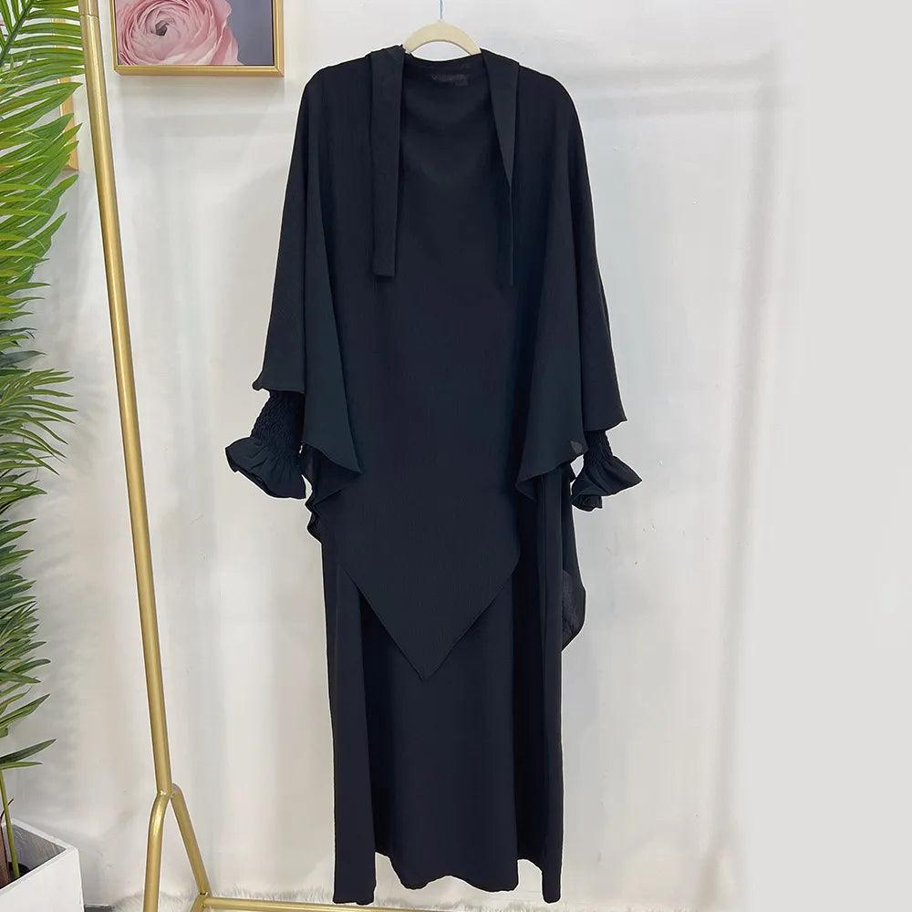 On sale - 2 Piece Long Triangle Jilbab - 15 Colours - Free