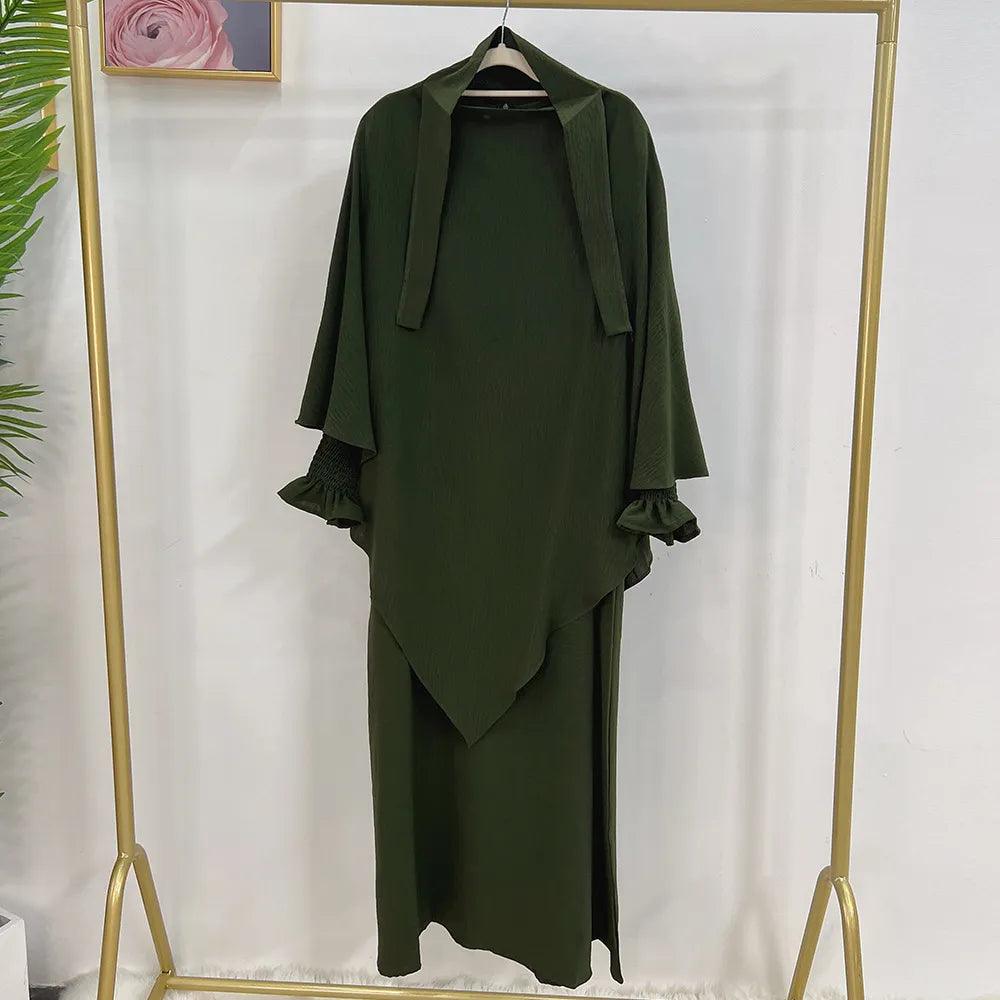 On sale - 2 Piece Long Triangle Jilbab - 15 Colours - Free