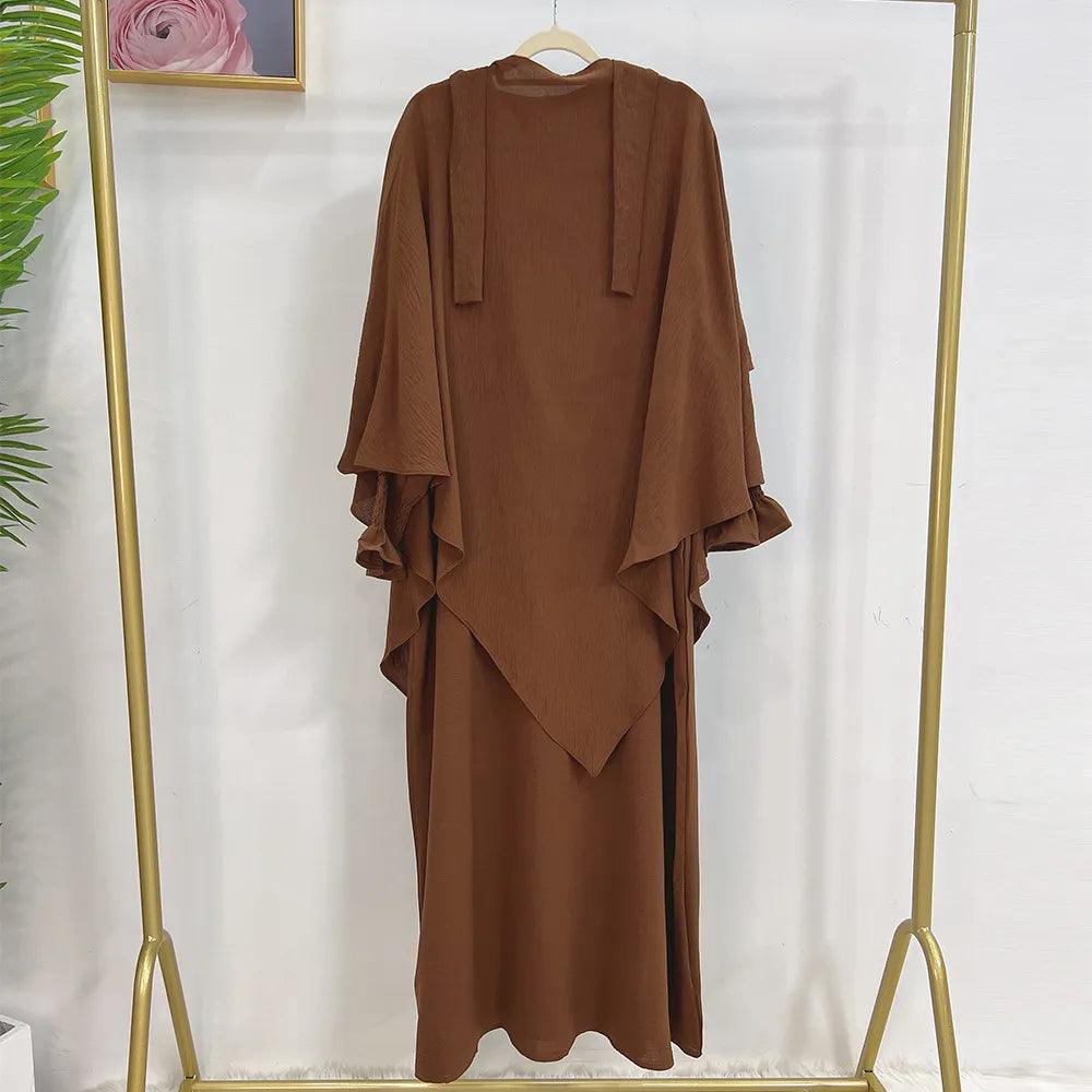On sale - 2 Piece Long Triangle Jilbab - 15 Colours - Free