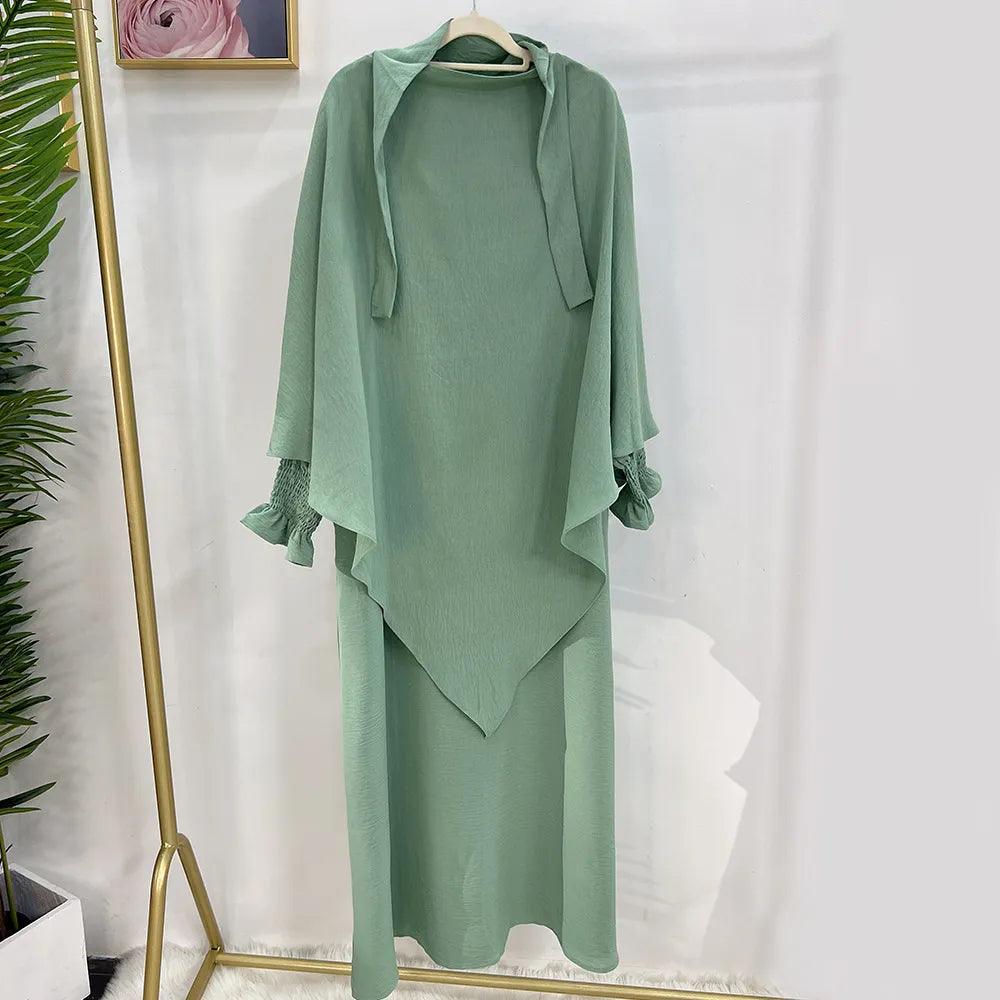 On sale - 2 Piece Long Triangle Jilbab - 15 Colours - Free
