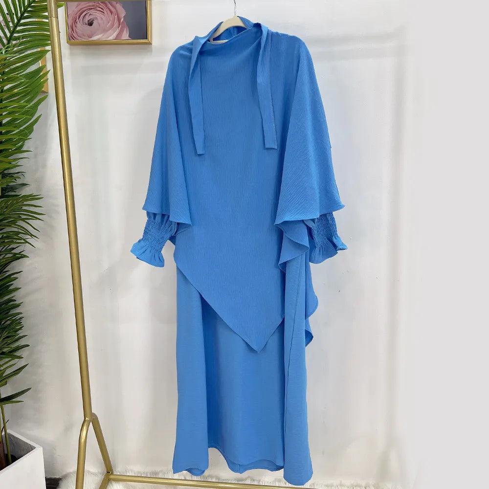 On sale - 2 Piece Long Triangle Jilbab - 15 Colours - Free