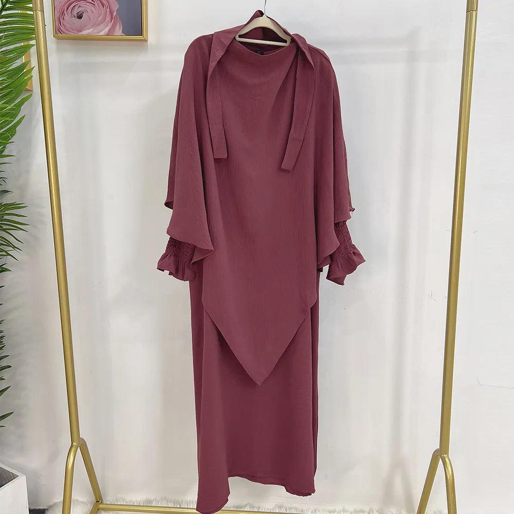 On sale - 2 Piece Long Triangle Jilbab - 15 Colours - Free