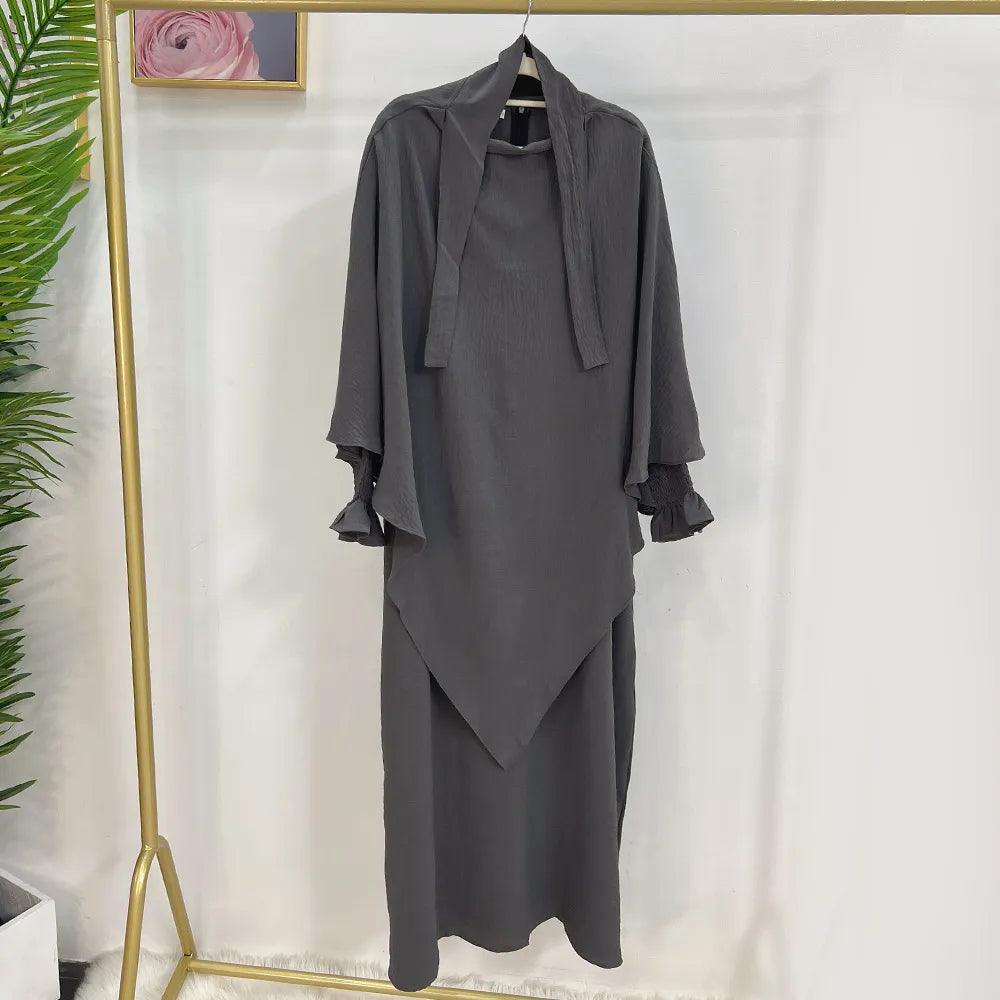 On sale - 2 Piece Long Triangle Jilbab - 15 Colours - Free