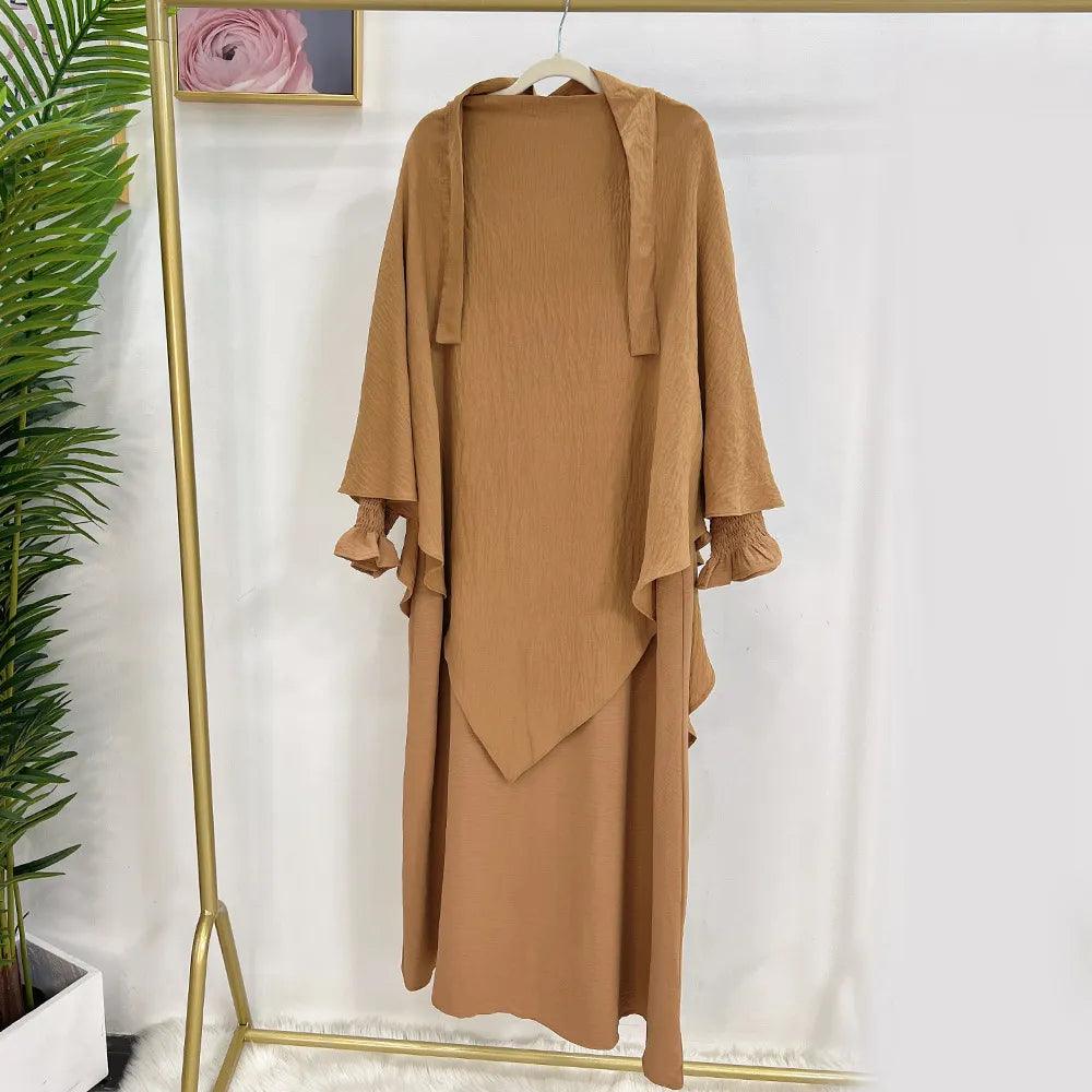 On sale - 2 Piece Long Triangle Jilbab - 15 Colours - Free