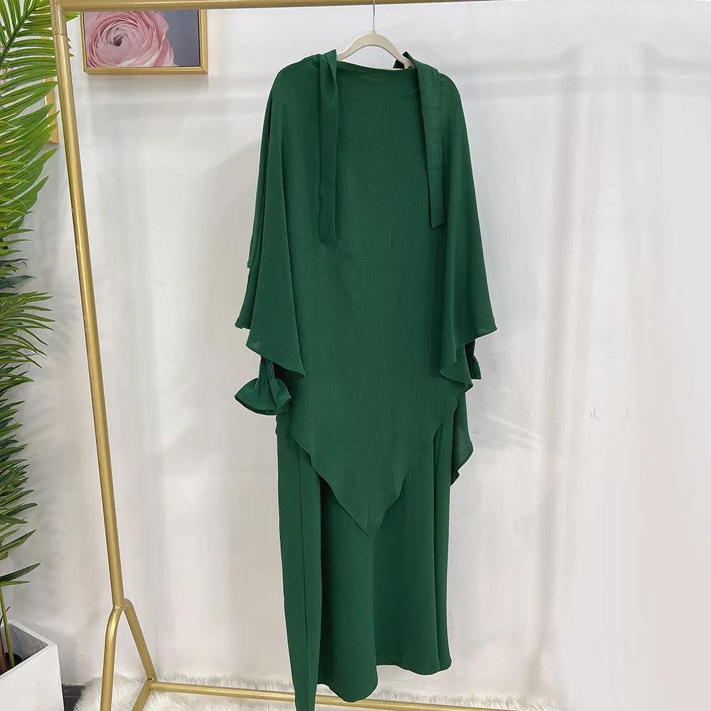On sale - 2 Piece Long Triangle Jilbab - 15 Colours - Free