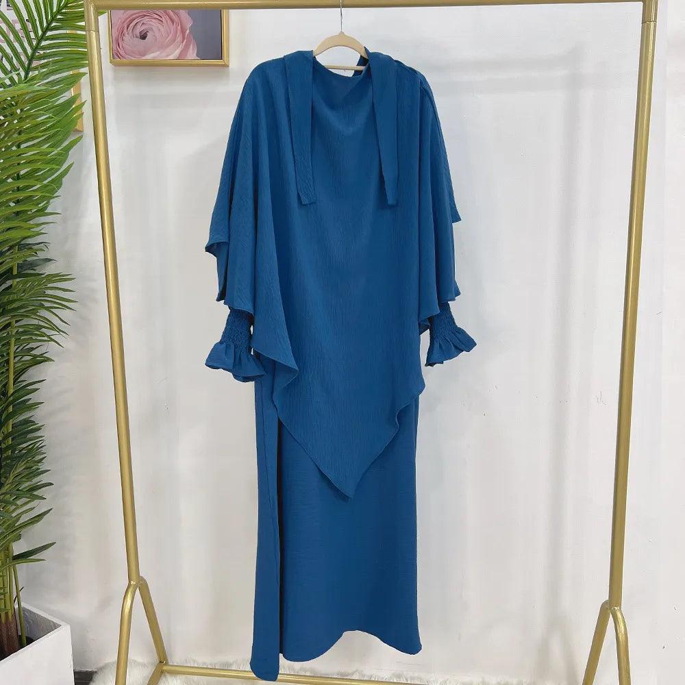 On sale - 2 Piece Long Triangle Jilbab - 15 Colours - Free