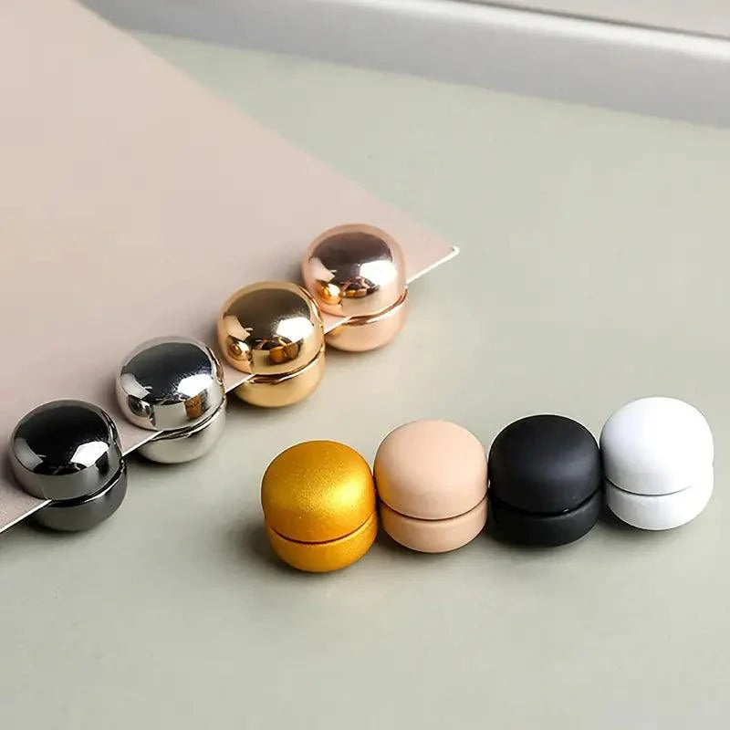 4 Pcs Mixed Colors Macaroon Shape Round Magnetic Buckle