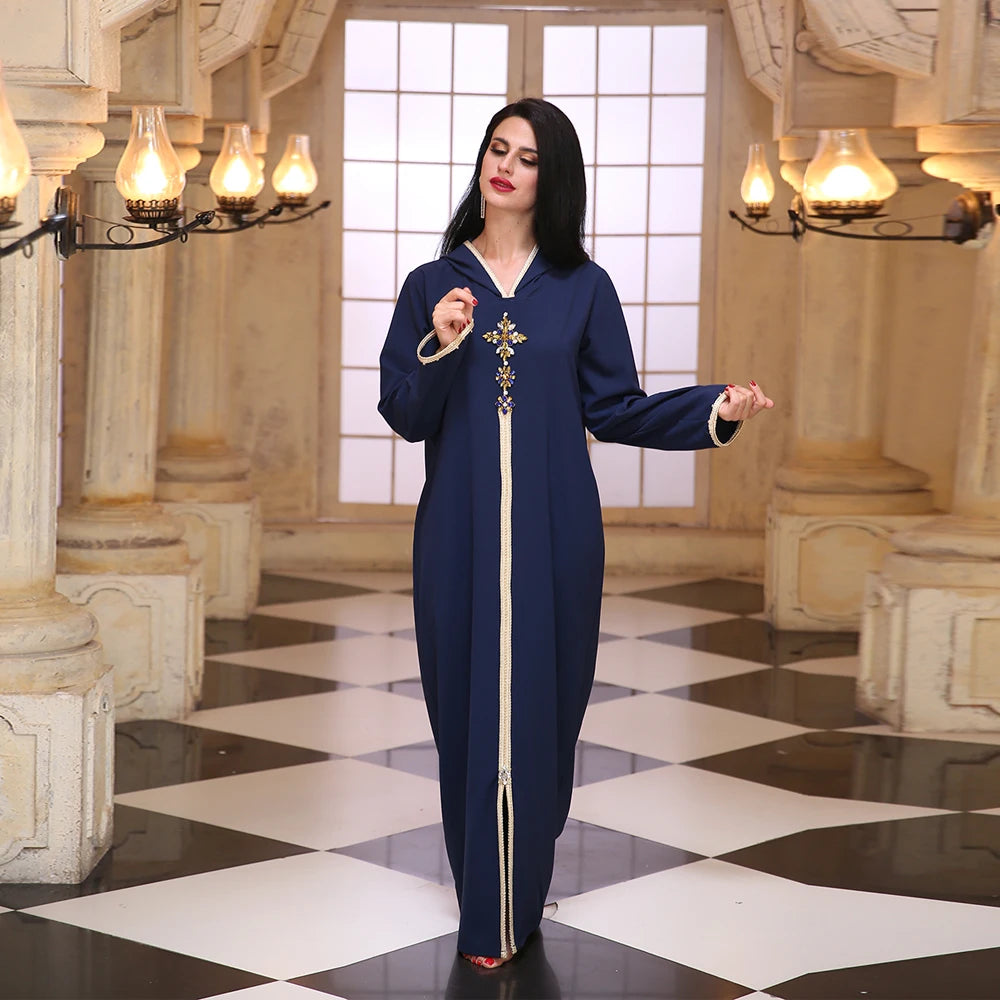 عباية قفطان زرقاء لعيد الفطر للمسلمين