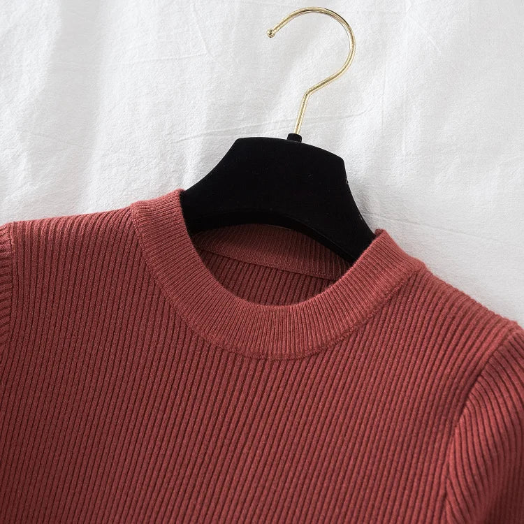 Thick buttoned Long Sleeve o-neck sweater