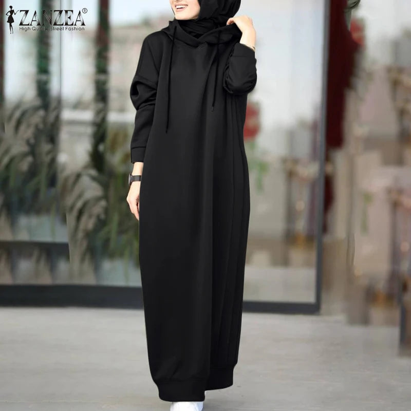 Stylish Hooded Casual Long Sleeve abaya