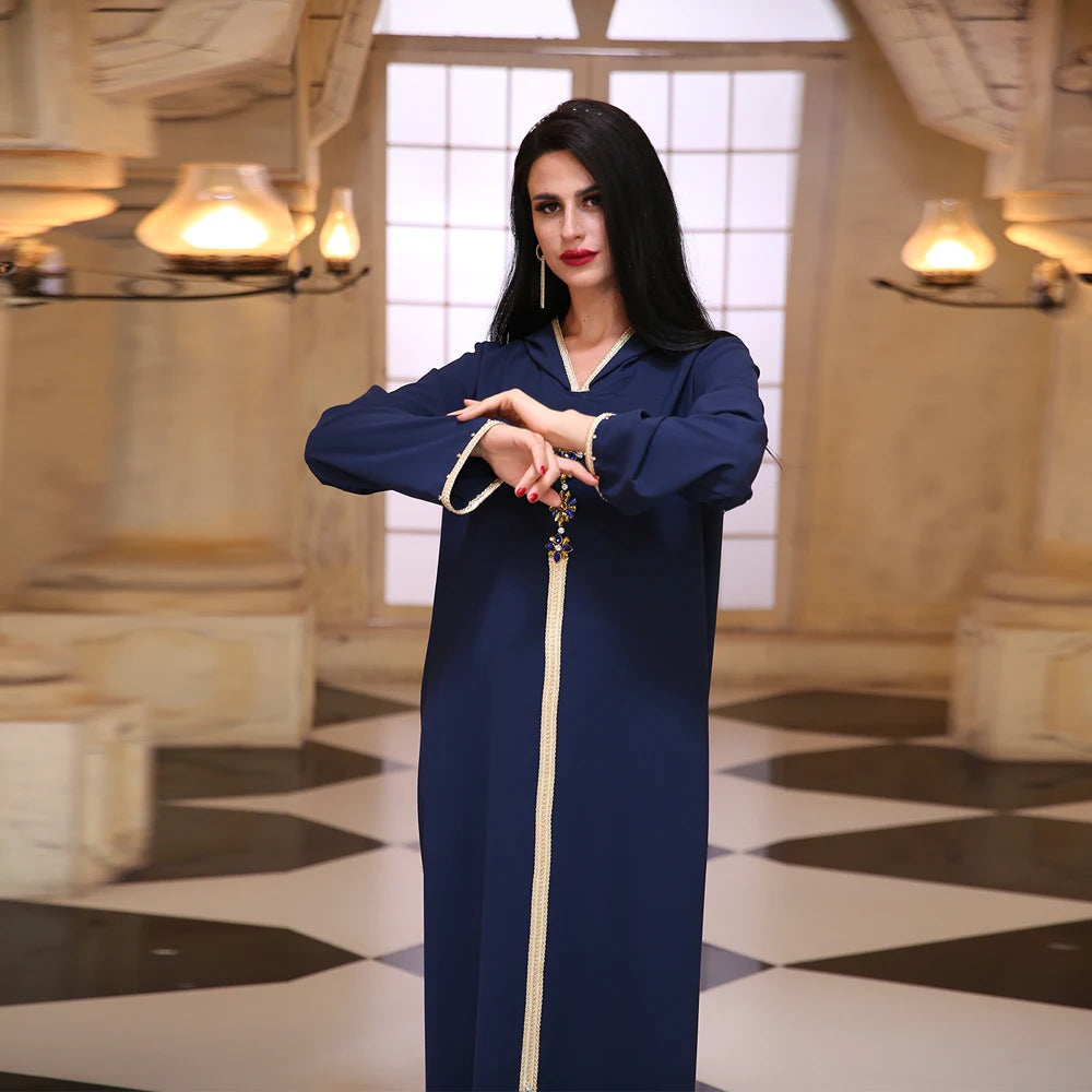 عباية قفطان زرقاء لعيد الفطر للمسلمين