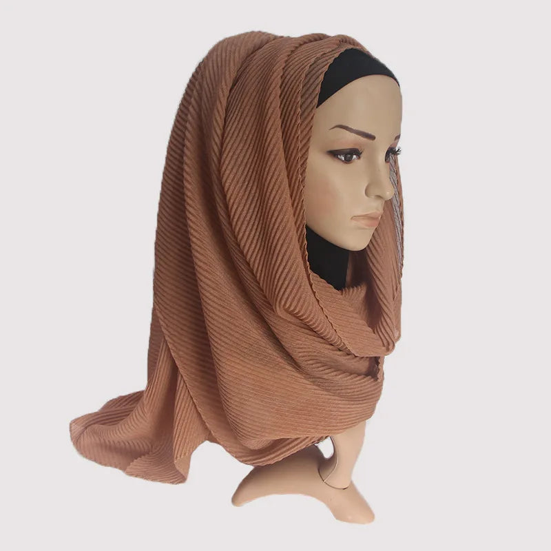 حجاب رأس من القطن المجعّد البسيط