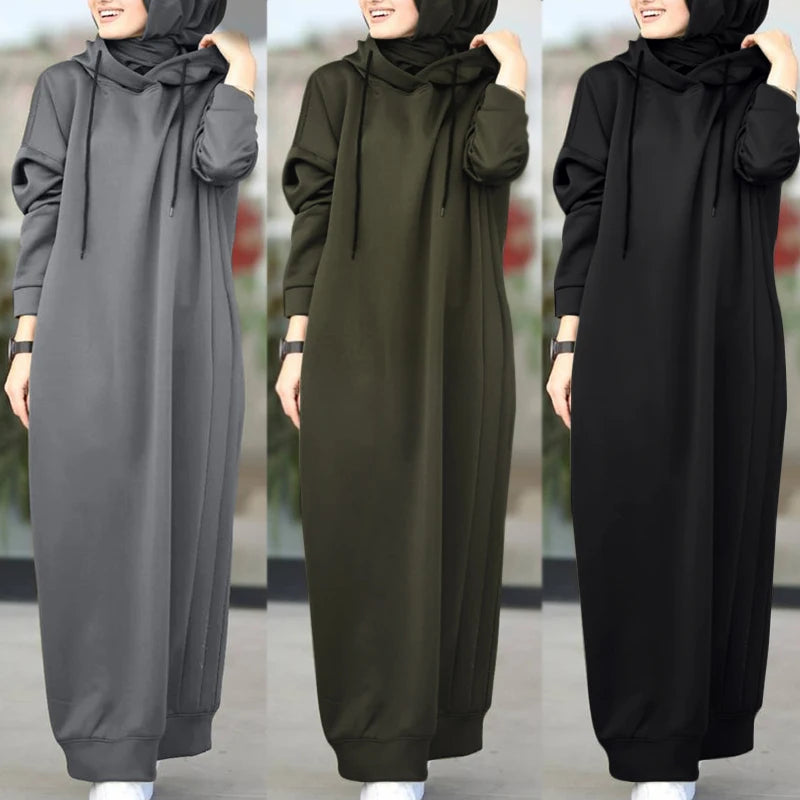 Stylish Hooded Casual Long Sleeve abaya