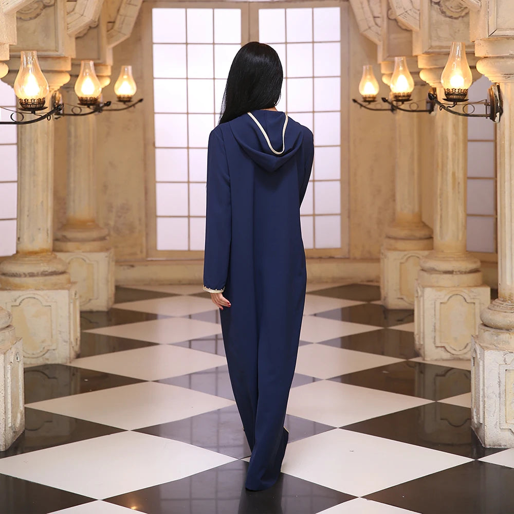 عباية قفطان زرقاء لعيد الفطر للمسلمين