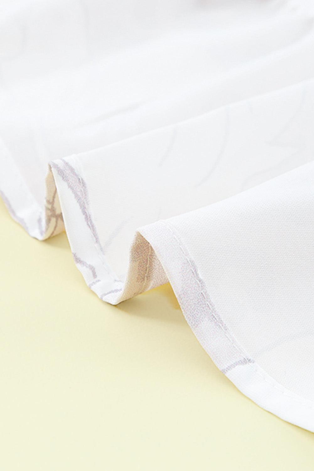 Square Neck Smocked Floral Leopard Peplum Top