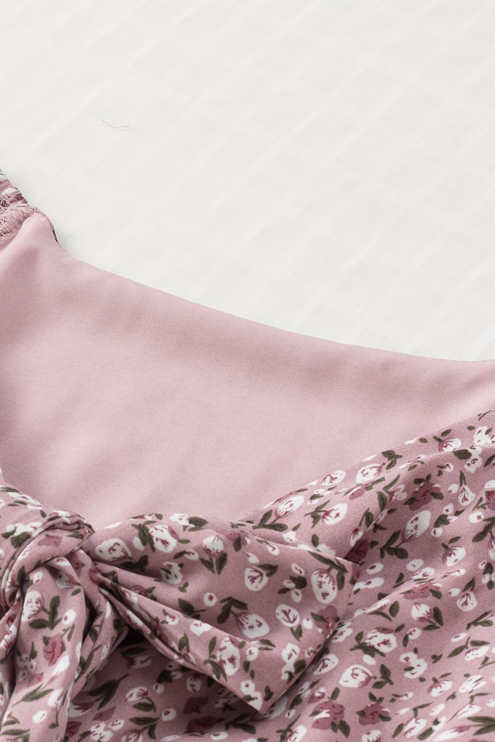 Front Long Sleeve Floral Print Summer Blouse for Women