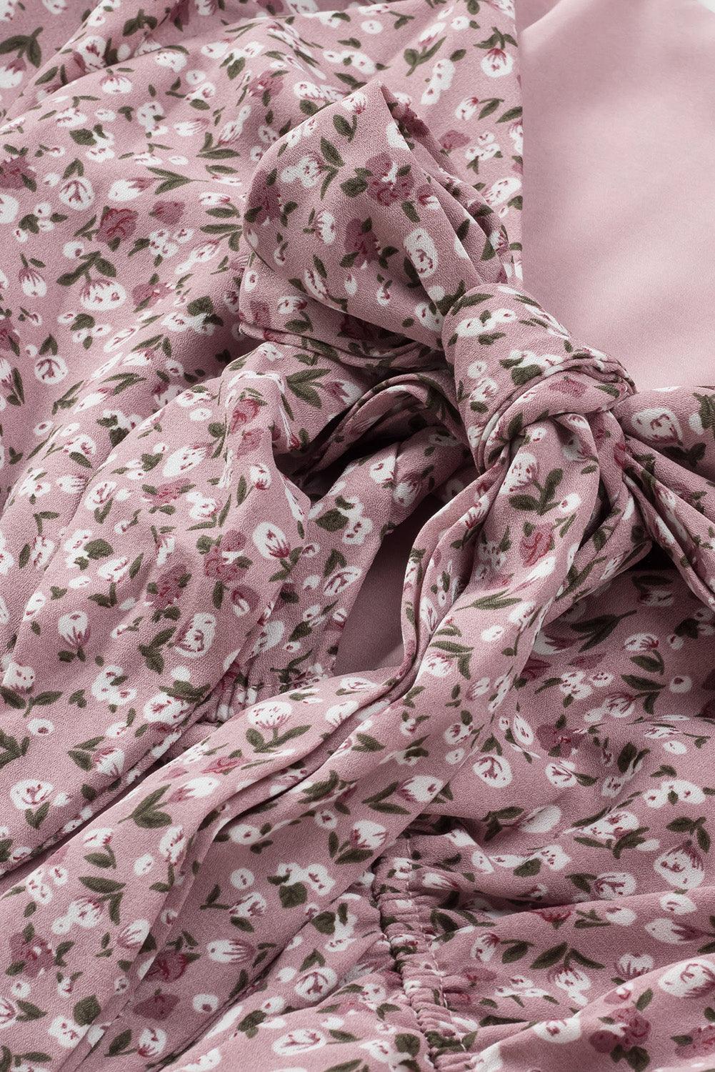 Front Long Sleeve Floral Print Summer Blouse for Women