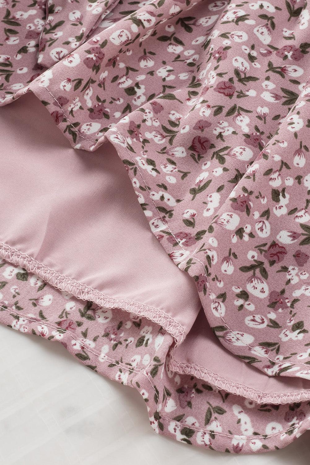 Front Long Sleeve Floral Print Summer Blouse for Women