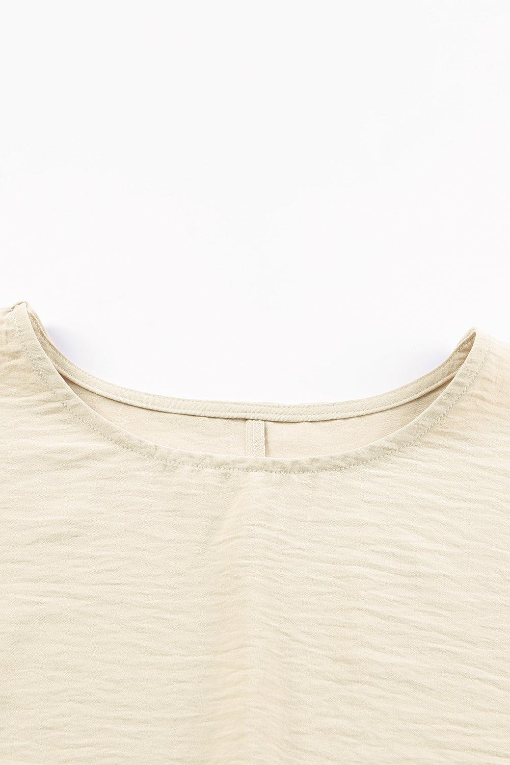 Smocked Wrist Shift Top Blouse for Women