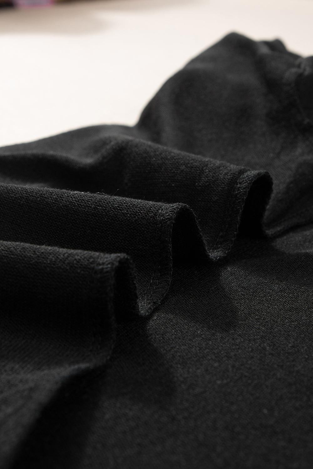 Ribbed Splicing Half Sleeve Round Neck T-shirt for Women