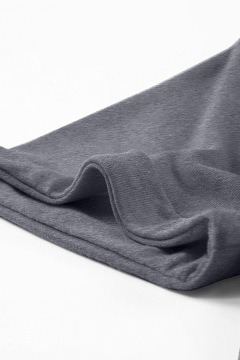 Casual Crew Neck Solid Color Loose T-Shirts Top for Women