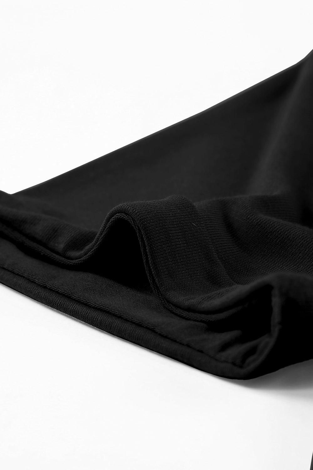 Casual Crew Neck Solid Color Loose T-Shirts Top for Women