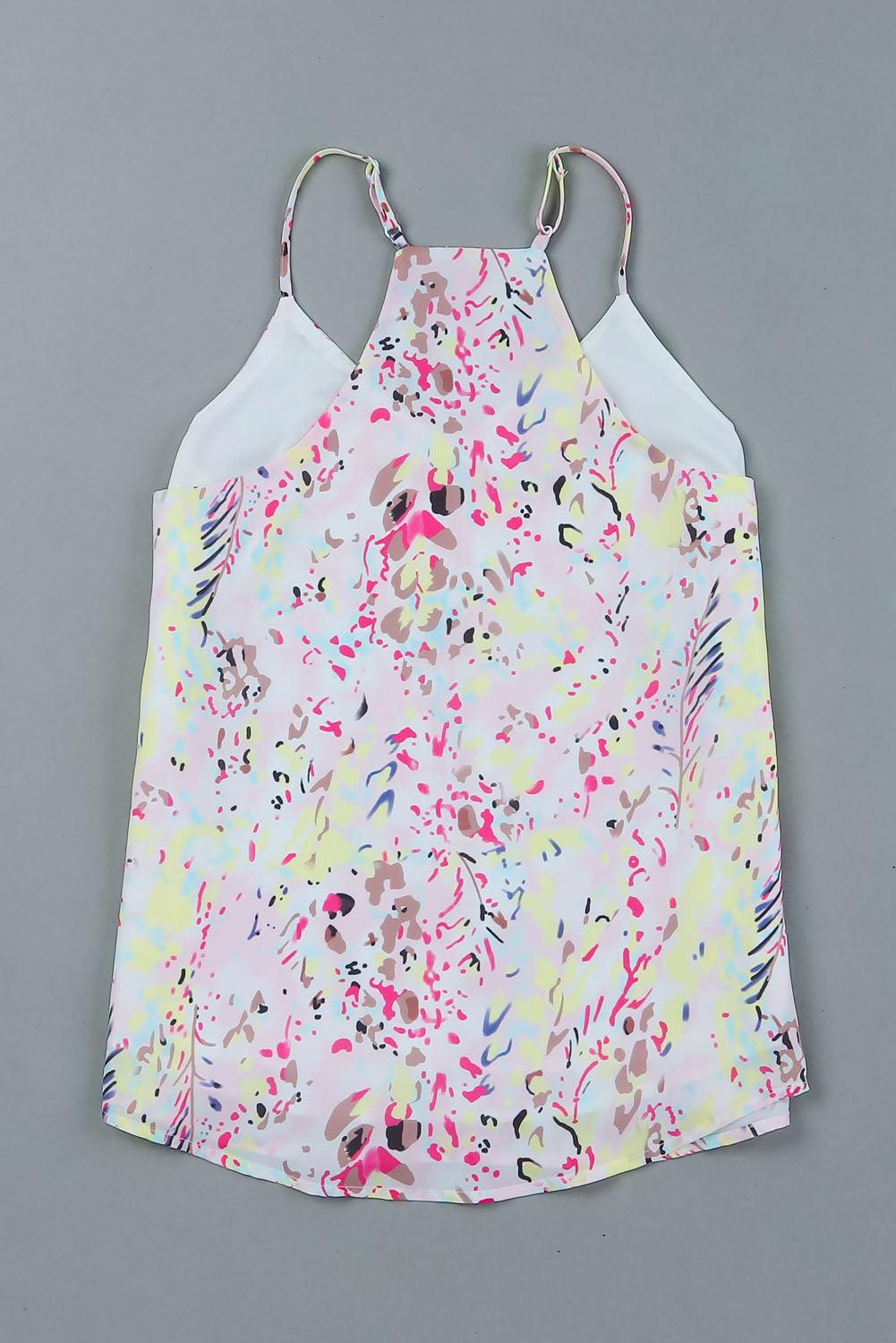 Summer Spaghetti Straps Floral Print Tank Top for Women