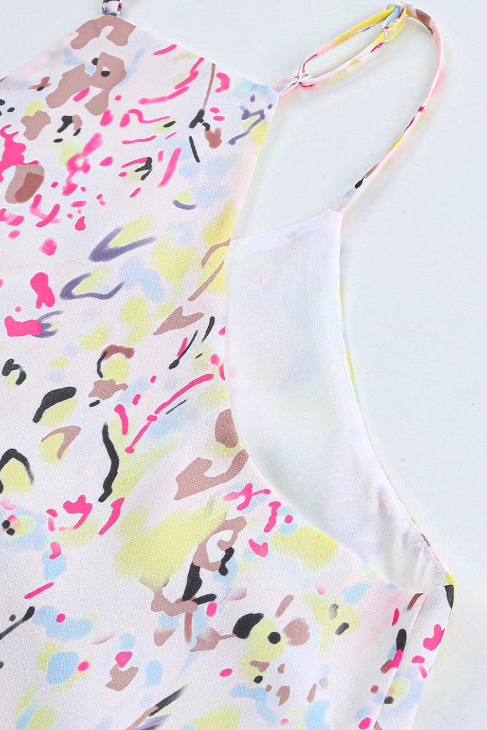 Summer Spaghetti Straps Floral Print Tank Top for Women