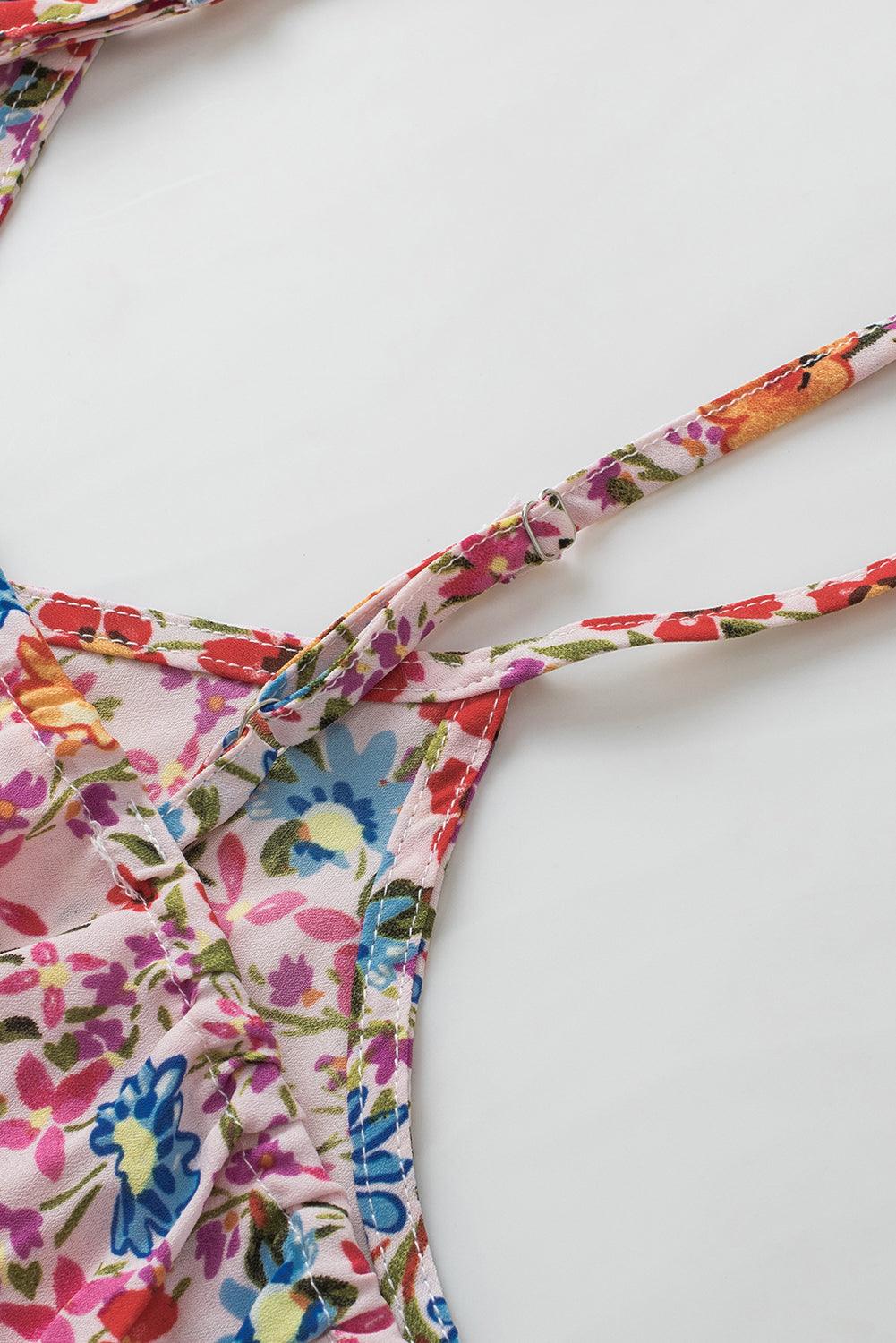 Sleeveless Summer Spaghetti Straps Floral Tank Top for Ladies