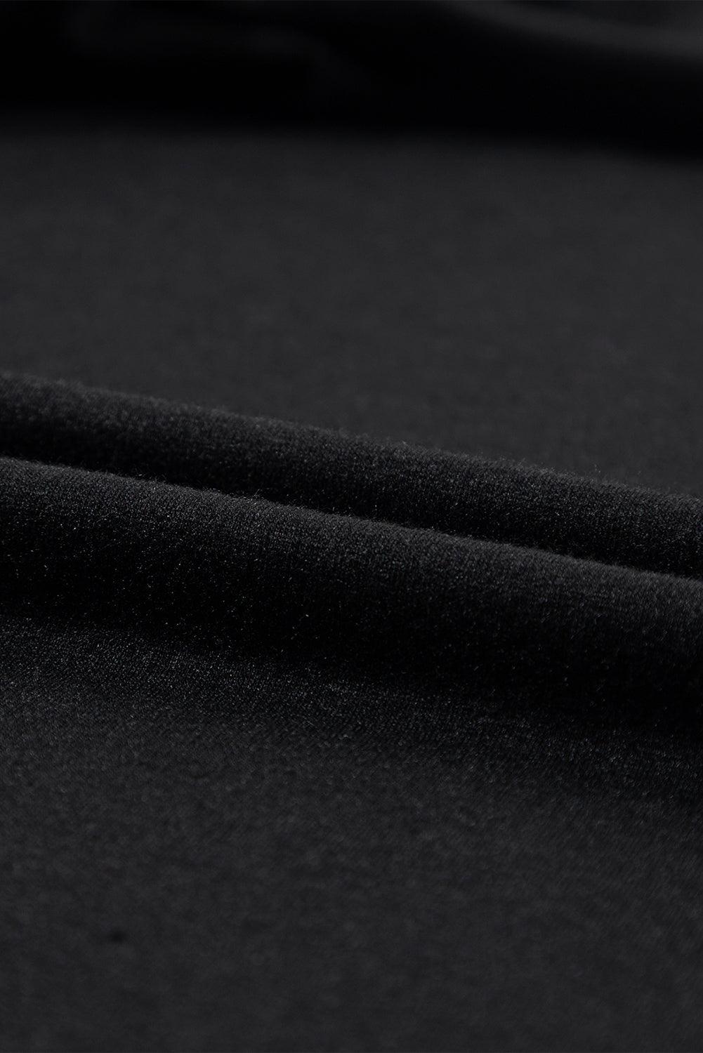 Black Jumpsuit with Backless Plunging Neck and Spaghetti Sleeve Wide Leg Pants