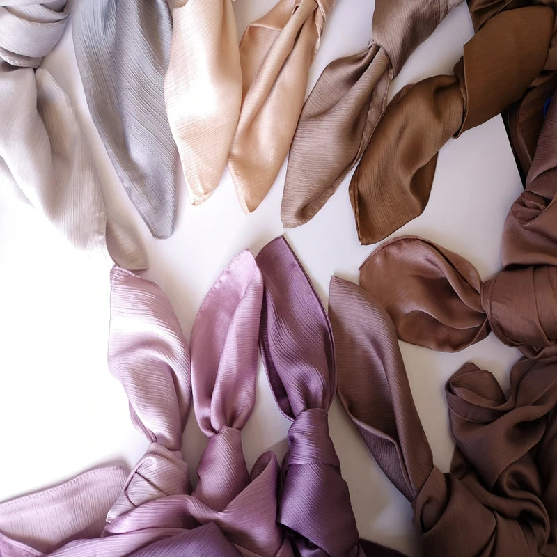 Crinkle Satin Chiffon Hijab for Women