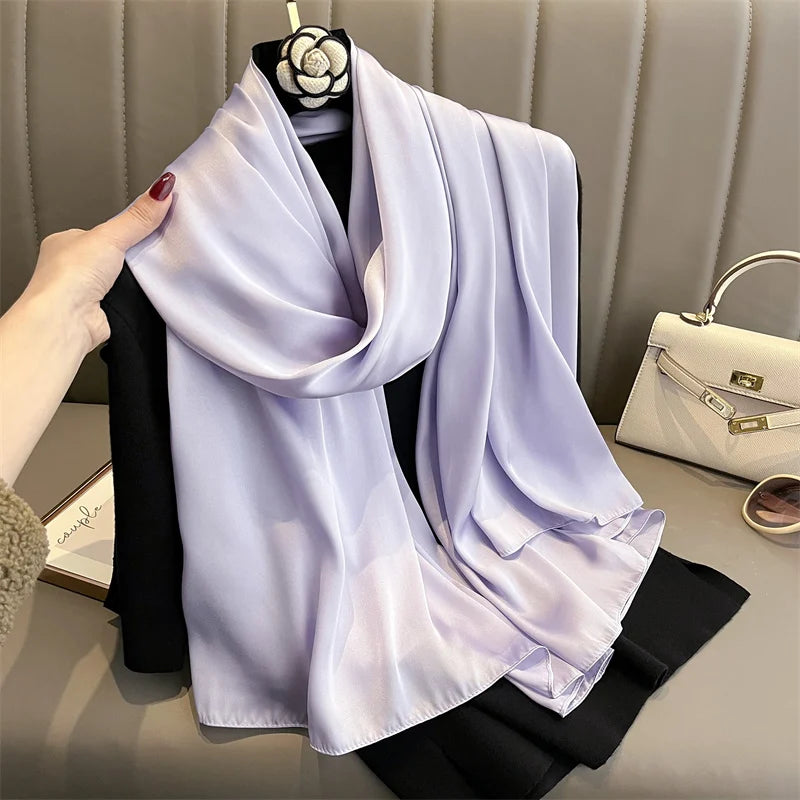 Elegant Silk Scarf Pashmina Hijab Shawls for Women