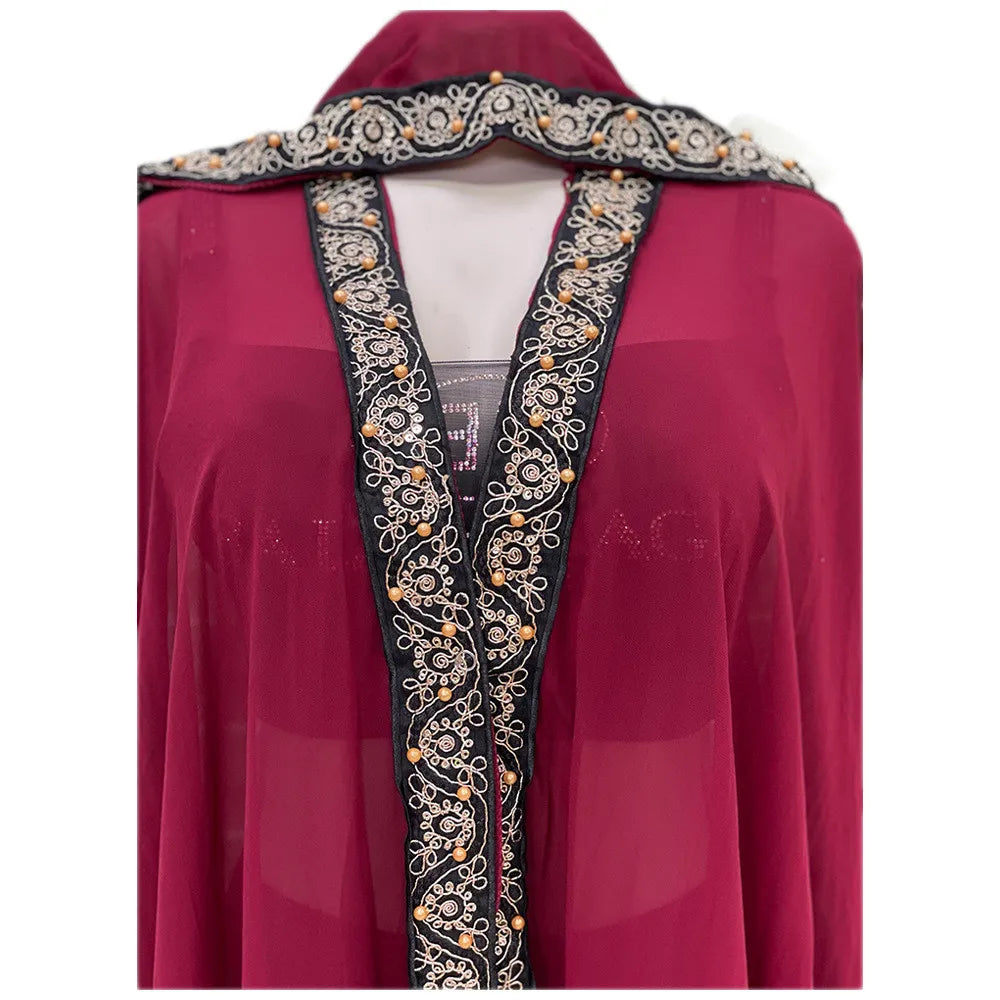 Abaya Morocco Kaftan Dubai Hooded Maxi Dress for  Women