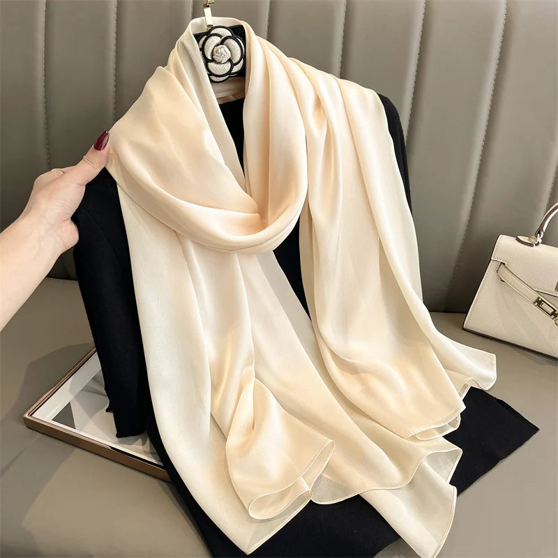 Elegant Silk Scarf Pashmina Hijab Shawls for Women