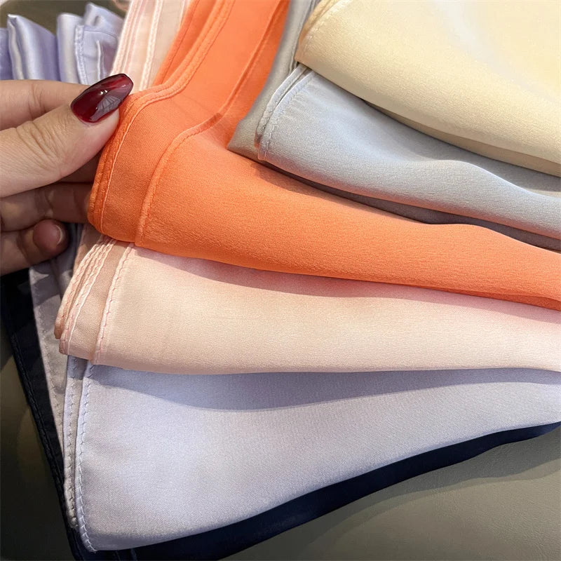 Elegant Silk Scarf Pashmina Hijab Shawls for Women
