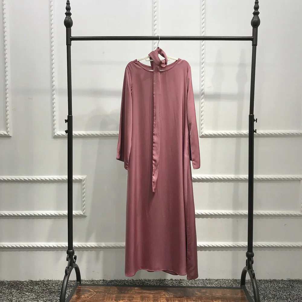 Full Length Flare Sleeve Soft Shiny Abaya for Women