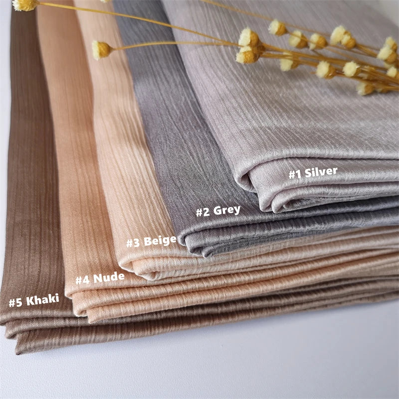 Crinkle Satin Chiffon Hijab for Women