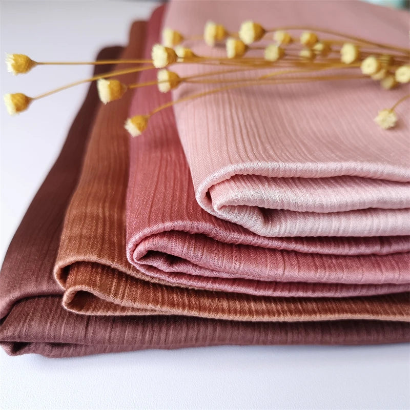 Crinkle Satin Chiffon Hijab for Women