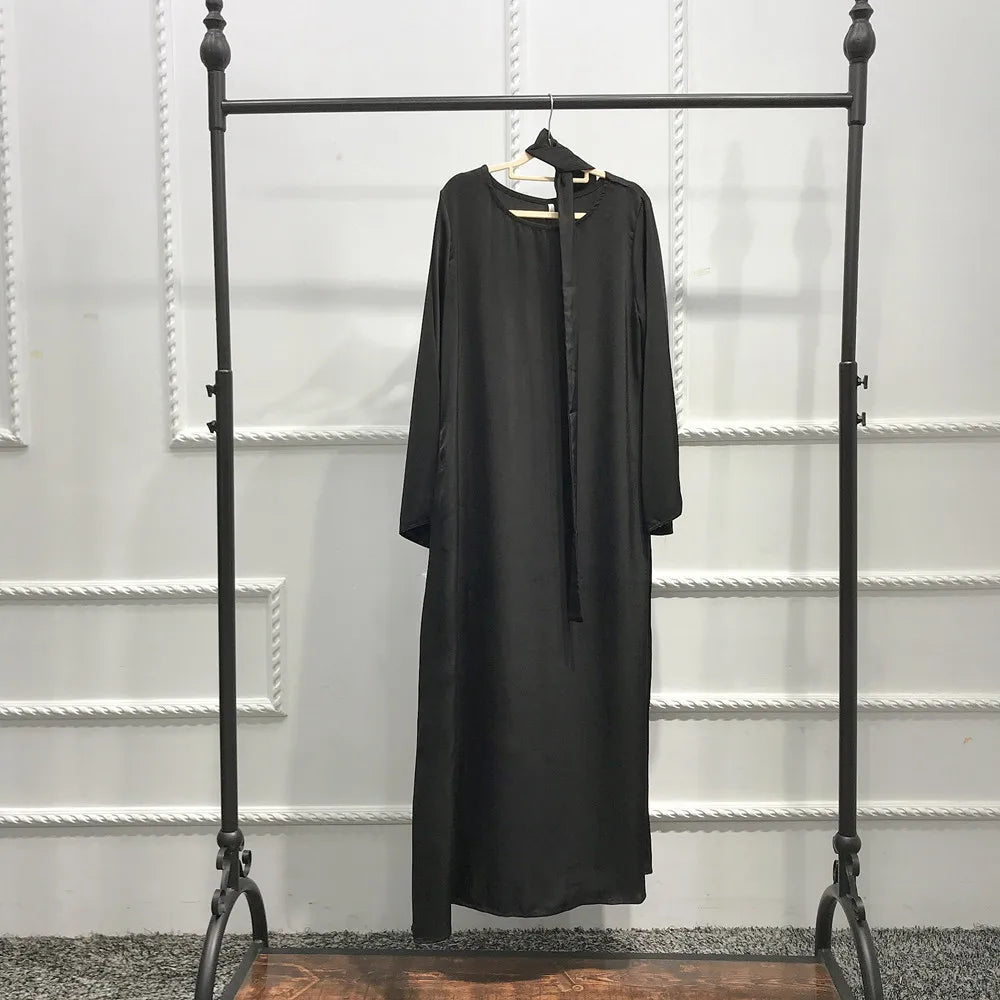 Full Length Flare Sleeve Soft Shiny Abaya for Women