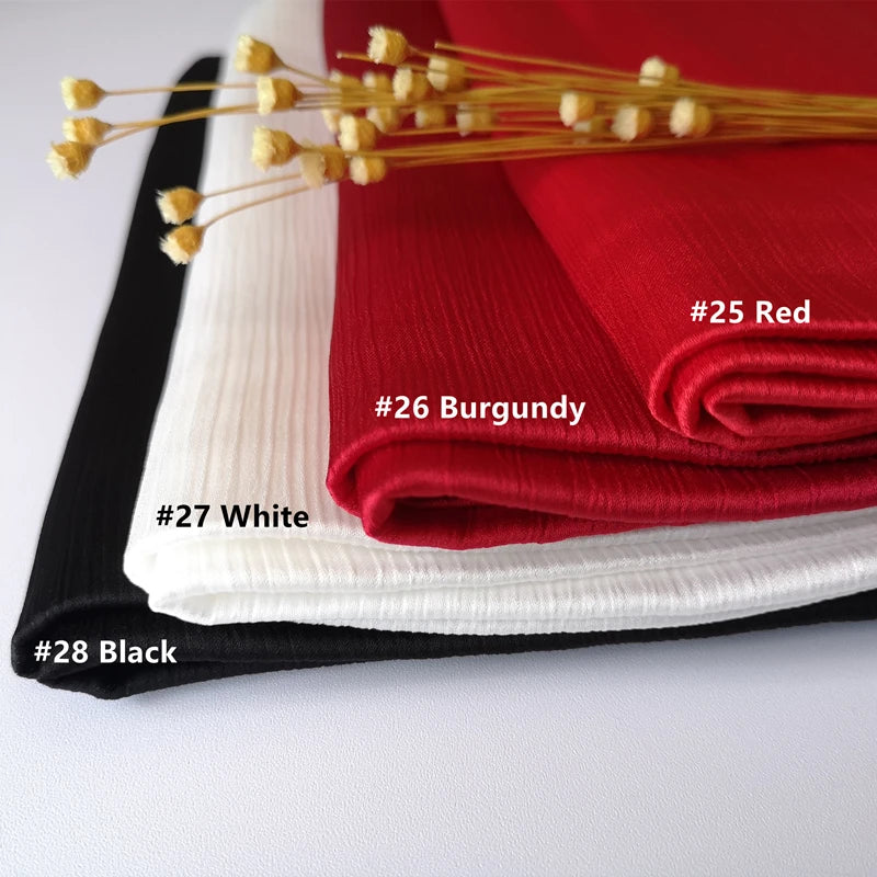 Crinkle Satin Chiffon Hijab for Women