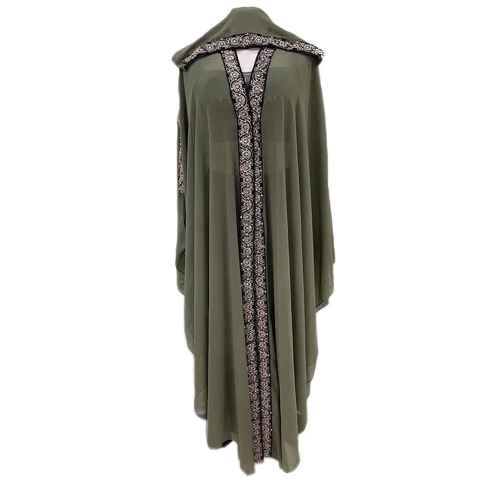 Abaya Morocco Kaftan Dubai Hooded Maxi Dress for  Women