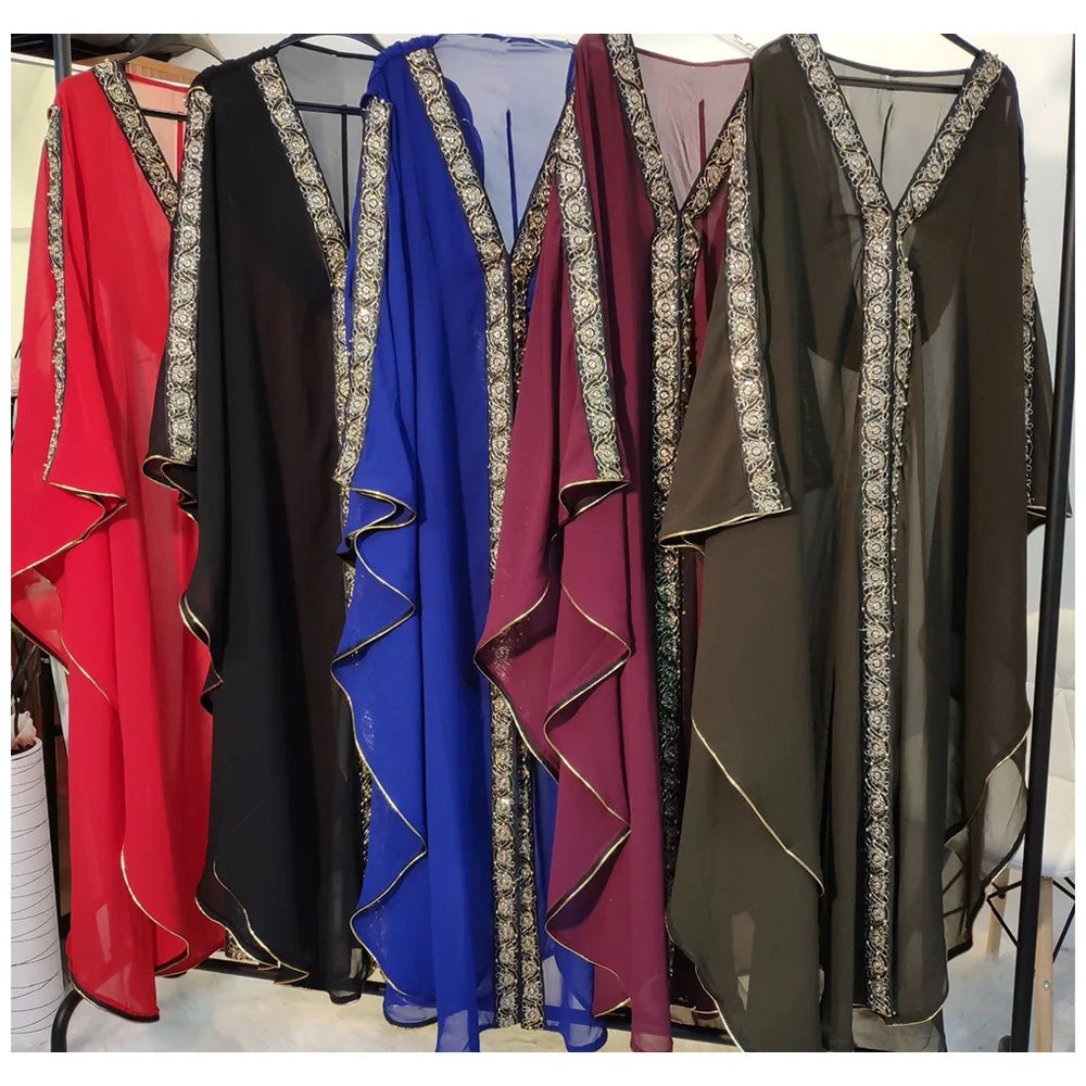 Abaya Morocco Kaftan Dubai Hooded Maxi Dress for  Women