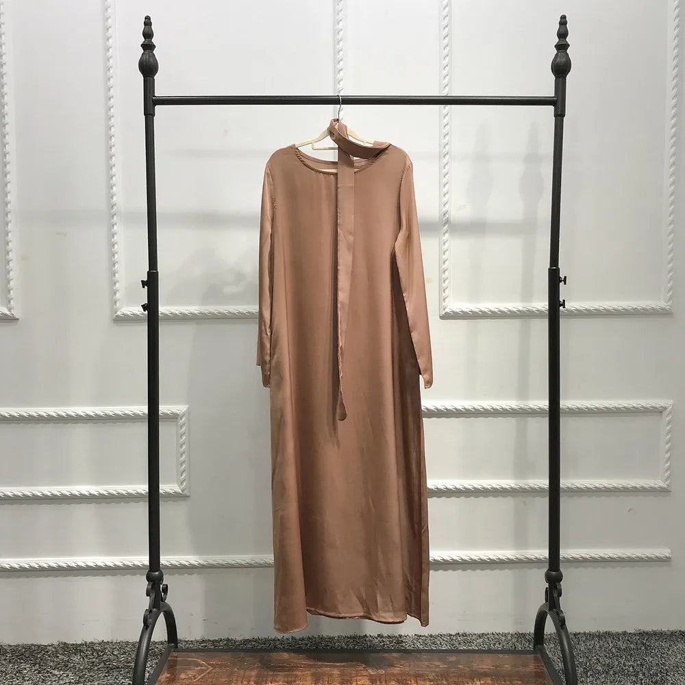 Full Length Flare Sleeve Soft Shiny Abaya for Women