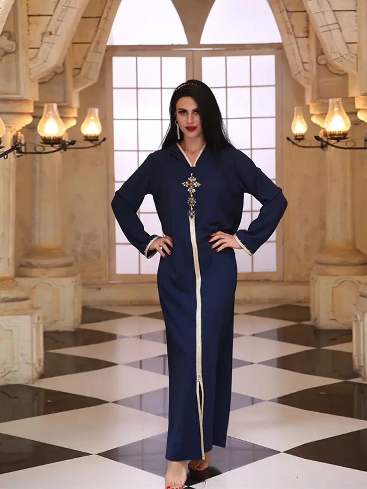 عباية قفطان زرقاء لعيد الفطر للمسلمين