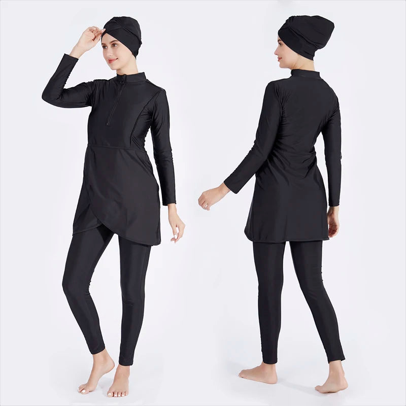 Plus Size 3PCS  Swimwear Burkini - top + pants + hijab