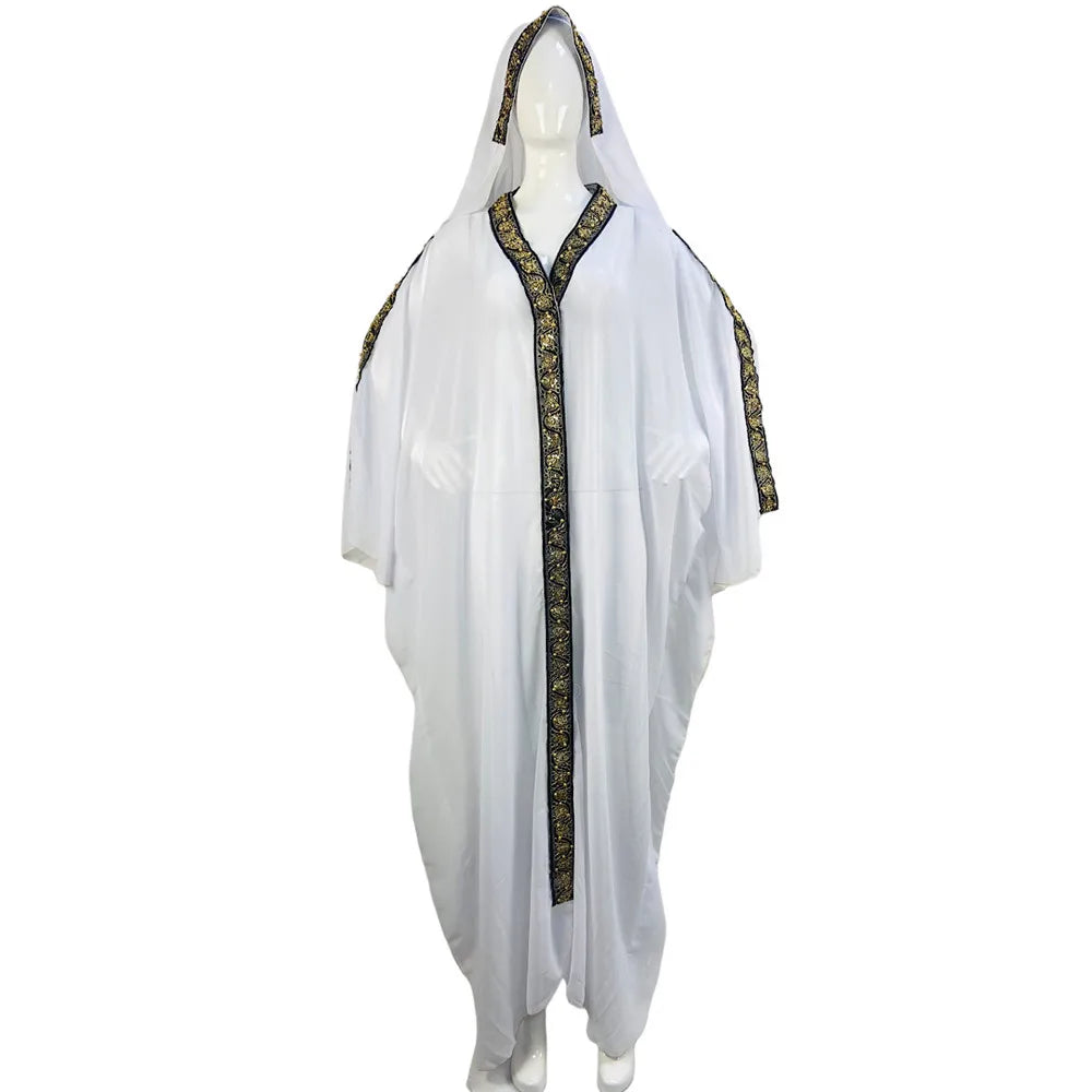 Abaya Morocco Kaftan Dubai Hooded Maxi Dress for  Women